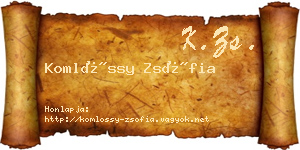 Komlóssy Zsófia névjegykártya