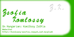 zsofia komlossy business card
