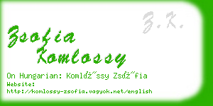 zsofia komlossy business card